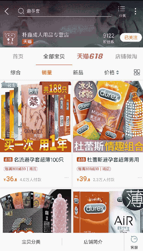 成人用品类店铺代运营效果案例